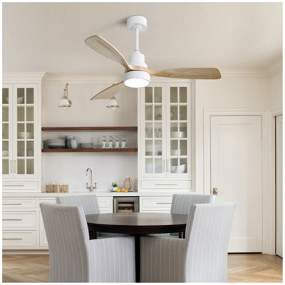 Ventilateur de plafond 48 pouces avec 3 lumières et ventilateur de plafond en bois