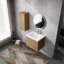 Meuble-lavabo 24 po avec lavabo et armoire d'appoint 24 po, construction rouille, poignées en métal rouille de style élégant, chic-344899325