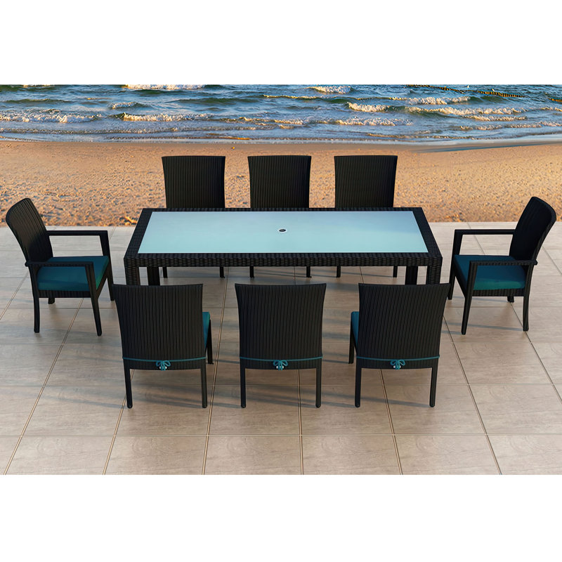 Urbana Outdoor - Piece Dining Set, Canvas Henna Sunbrella® Canvas, Coffee Bean, 8