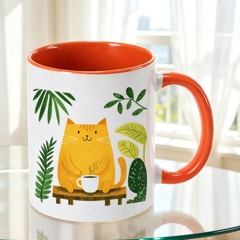 Ceramic Coffee Mug, Orange