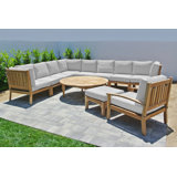 Huntington 12 Piece Teak Sectional Seating Group with Sunbrella Cushions
