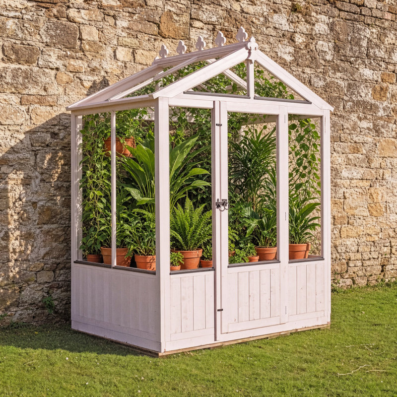 Holkham Wooden 4 ft x 6 ft Greenhouse, Pink