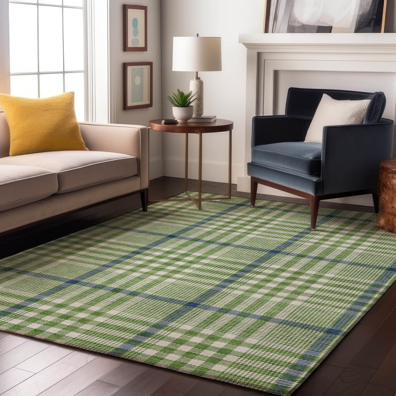 Premium Machine Washable Corry AMF1054 Plaid Rug, Rectangle 5' x 7'6"