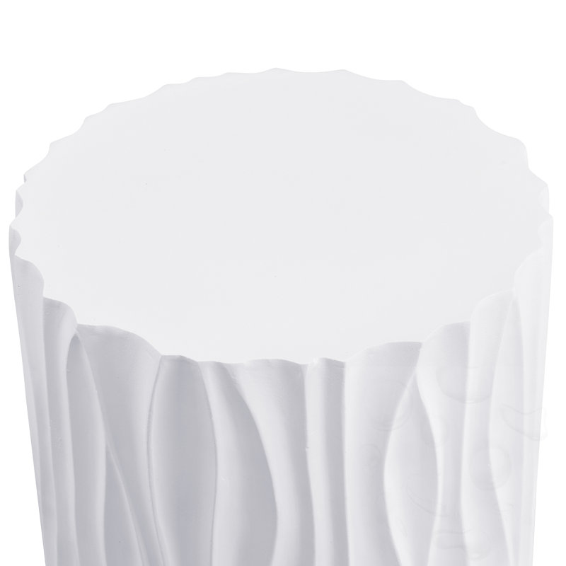 Outdoor Side Table With Wavy Fluted Design