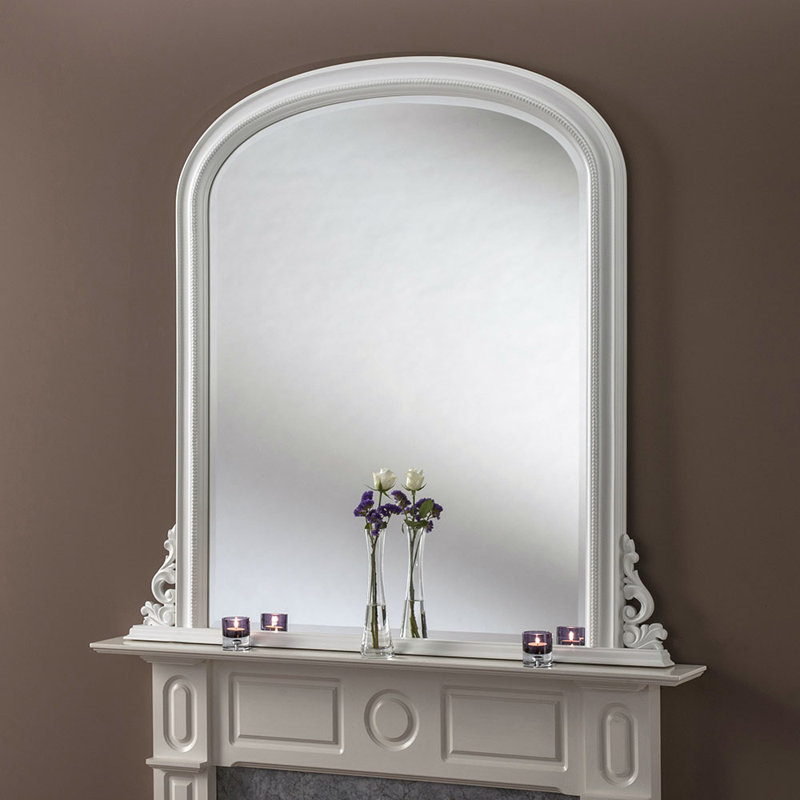 Duclos Polyurathane/Wood Flat Wall Mirror, 127cm H x 122cm W, White