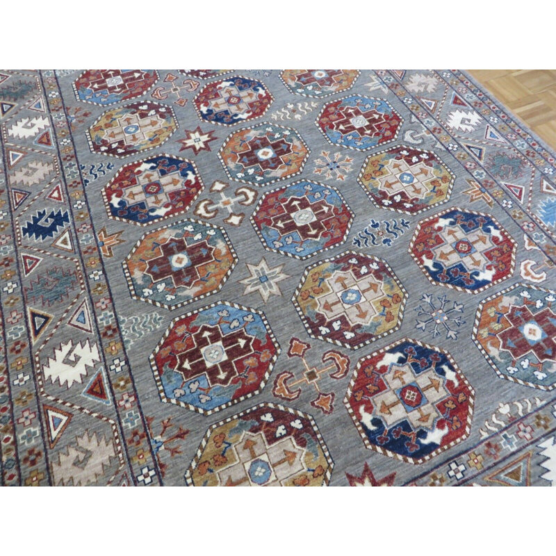 Tapis unique gris de 6 pi 6 po x 9 pi 10 po