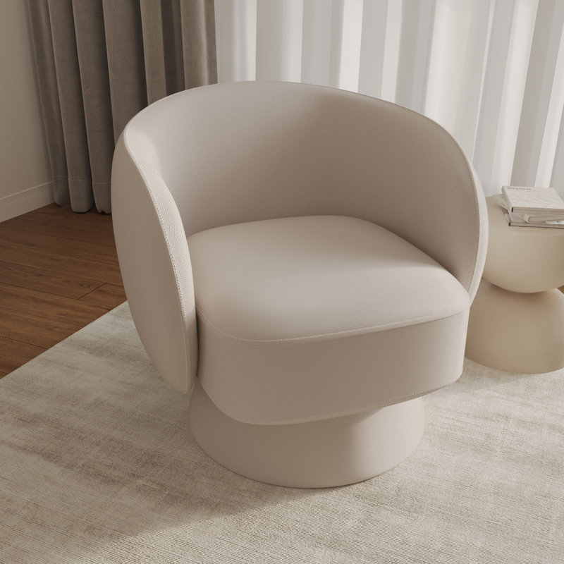 Fauteuil d'appoint pivotant Taccarra, Lin avoine
