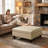 Storage Ottoman Upholstered Wooden Coffee Table with Flip Top-984254746