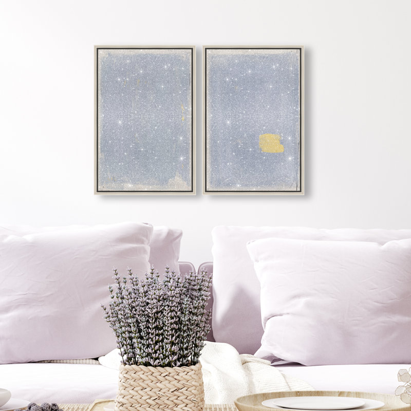 Painted Morning Set Set by Oliver Gal, 16" H x 11" W, Silver Floater Frame