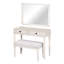 Bureau de coiffeuse moderne avec miroir, ensemble de table de maquillage pour adultes avec tabouret, bureau à domicile, 2 grands tiroirs, blanc