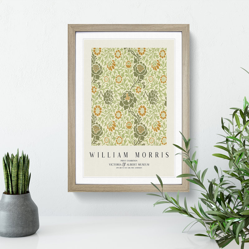 Grafton by William Morris - Framed Print, 48cm H x 36cm W x 2cm D, Oak Framed
