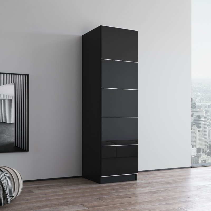 Garde-robe noire Aria 21,7 po 2EX, H 79 po x l 22 po x P 22 po, Noir