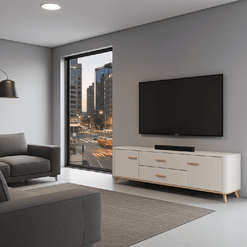 Unfinished TV Stand for TVs up to 55", 52.5cm H x 180cm L x 40cm W