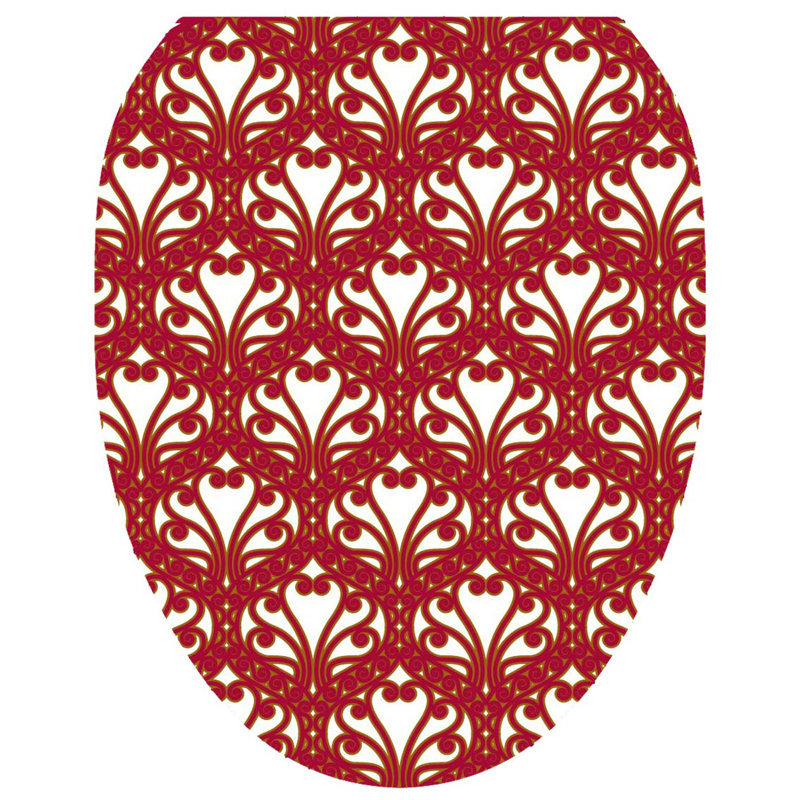 Adhésif décoratif pour siège de toilette Queen's Lace Classic, Allongée, Rouge, doré