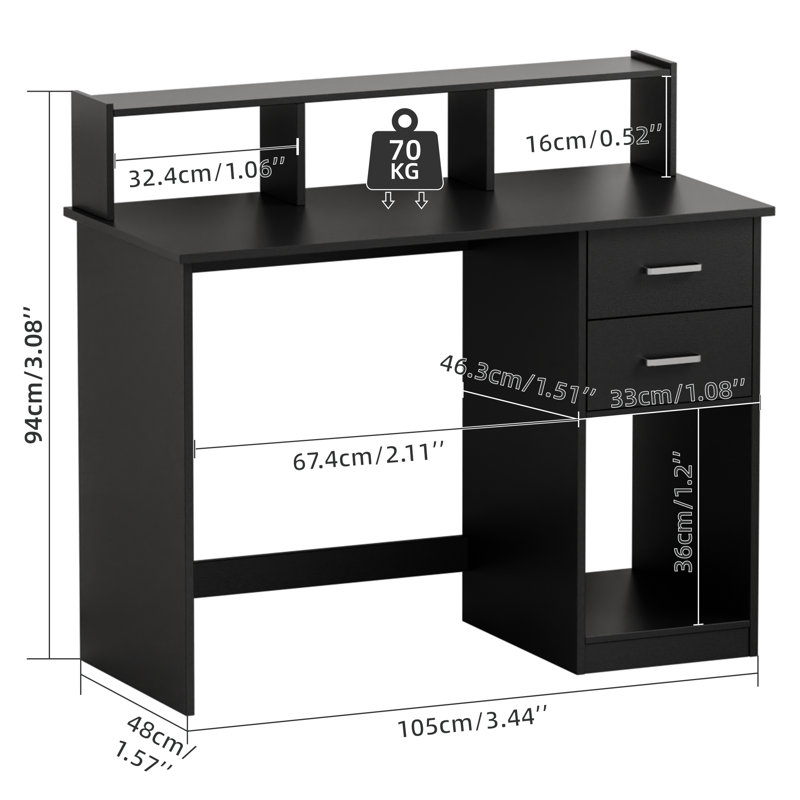 Raedon Computer Desk, Black