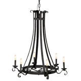 Piccolo 6 - Light Candle Style Wagon Wheel Chandelier