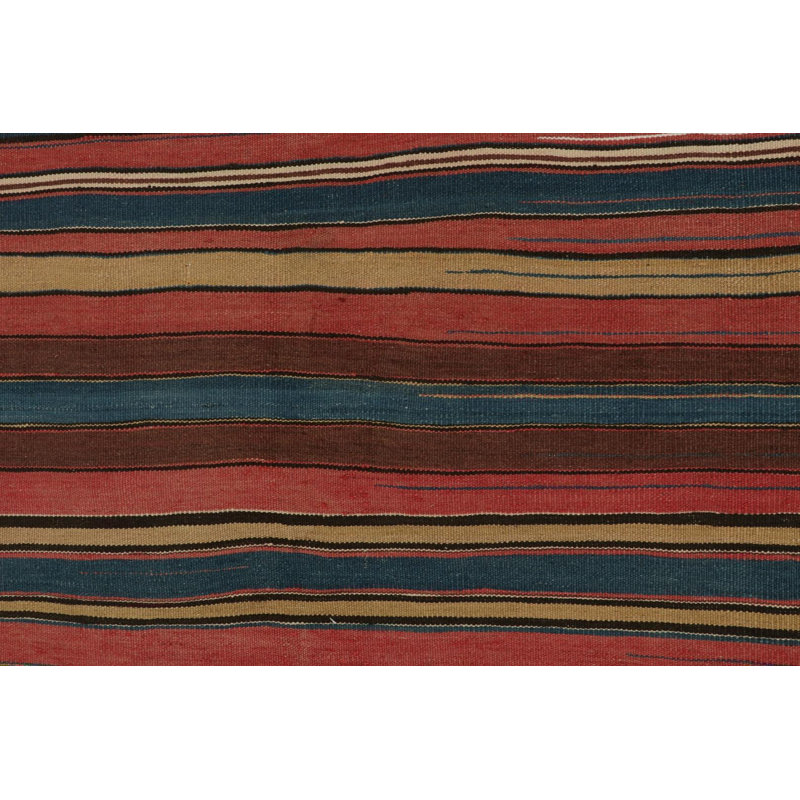 Vintage  Kilim Rug In Polychromatic Stripes By Rug & Kilim