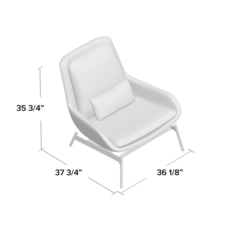 Field Upholstered Accent Chair, Ink Genuine Leather