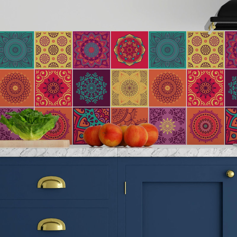 96.77cm W x 96.77cm L PVC Peel and Stick Mosaic Tile