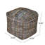 Handcrafted Fabric Pouf, 16 X 16 X 16 Inches, Khak
