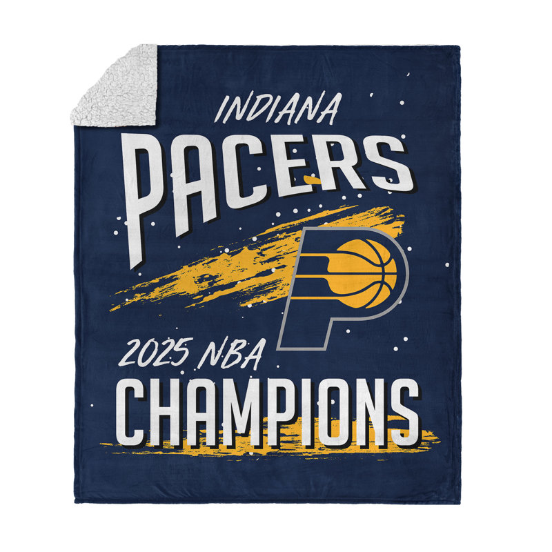 NBA Indiana Pacers Champs - jeté en soie Sherpa, Blue Indiana Pacers