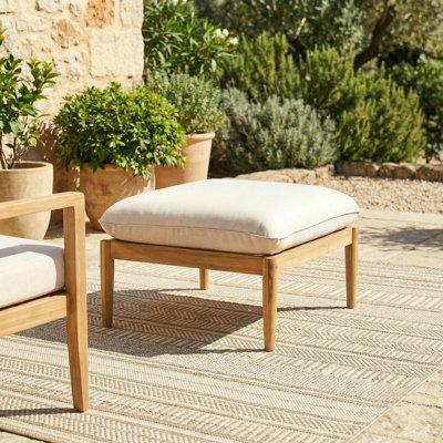 Outdoor Acacia Wood Ottoman