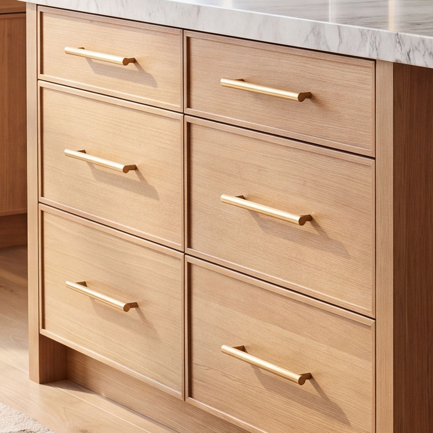 Purist 3" Bar Cabinet Pull, Vibrant Brushed Moderne Brass