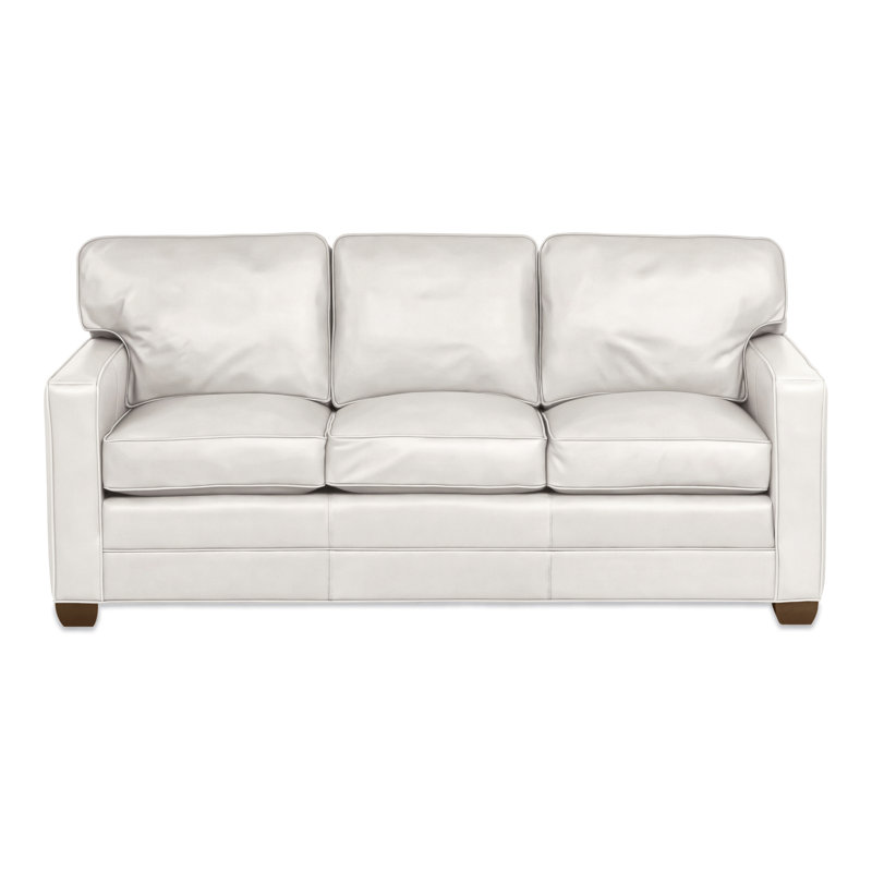 Canapé Hillcrest, La Havane, Cuir véritable Regent Chalk