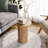 Pedestal Wood Round End Table Set Drum Side Table (Set of 2)-101593542