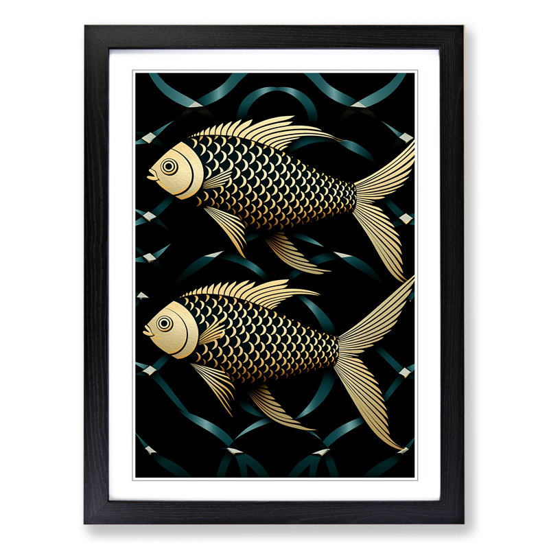 Fish Op - Framed Print, Black Framed, 34cm H x 25cm W