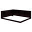 Grand lit d'angle avec tablettes, structure de lit de jour en forme de L avec DEL et rangement, lit de jour en bois grand format avec DEL-2015393411