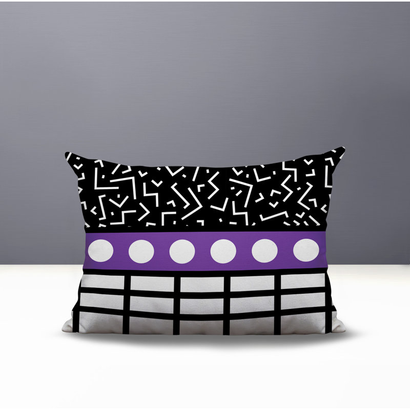 Oreiller rectangulaire réversible intérieur / extérieur Poptik, Rectangulaire H 18 po x l 25 po, Mauve