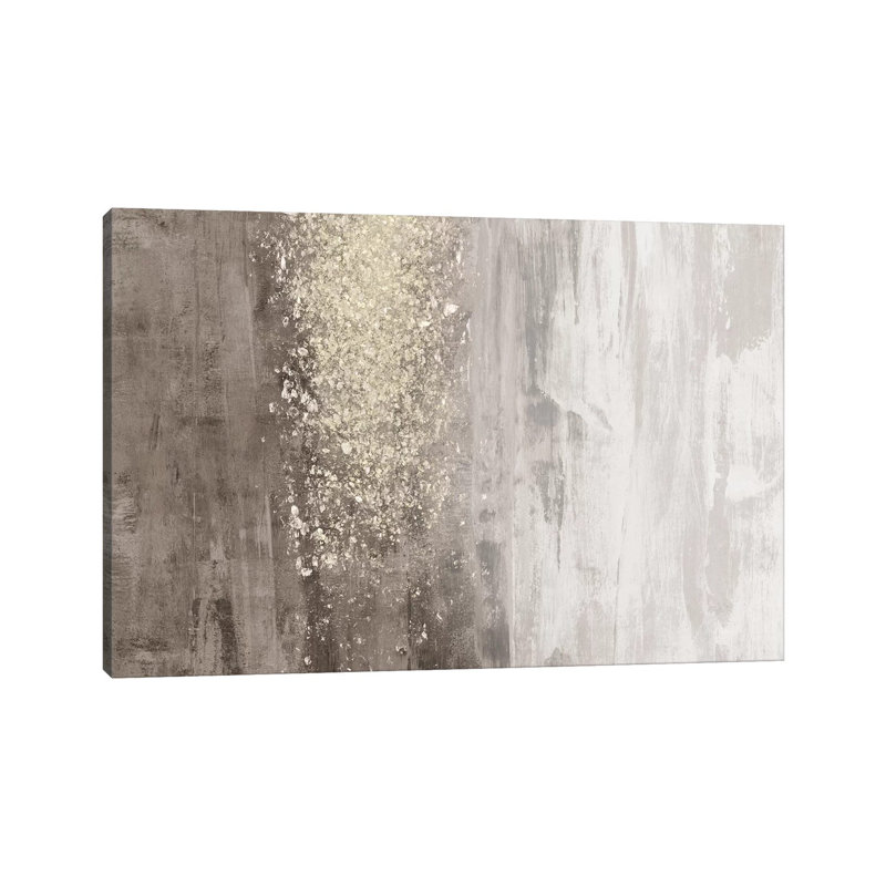 «Glitter Rain II» par Jennifer Goldberger - reproduction d'art encadrée, H 26 po x l 40 po x 1,5 po, Toile tendue
