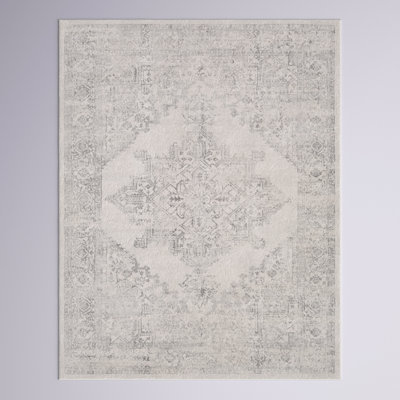 Tapis gris tissé à la machine Gaith