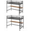 Ensemble de 2 lit mezzanine simple avec bureau, structure de lit superposé en métal robuste avec poste de travail intégré, lit mezzanine peu encombrant-1539574242