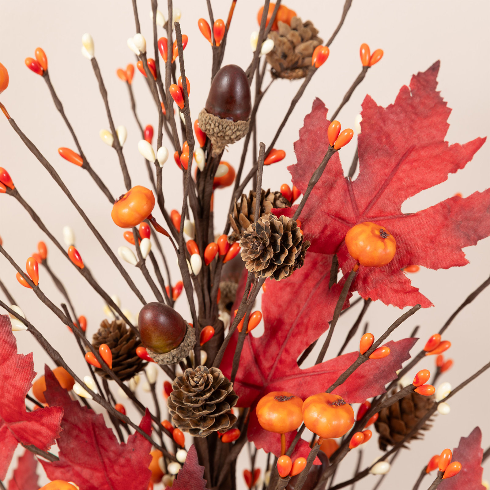 21"H Fall Burgundy Leaves Table Tree