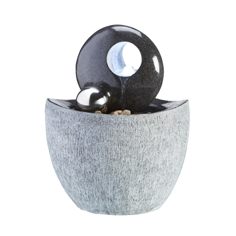 Norelle Outdoor Weather Resistant Sculptural Fountain with Lights