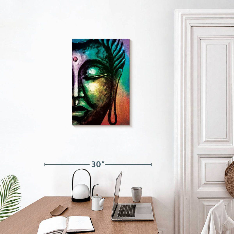 Visage de Bouddha Leisha, H 24 po x l 16 po