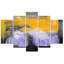 Abstract Yellow And Violet - 5 Piece No Frame Print on Canvas-1665631126