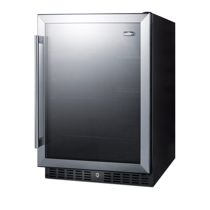Summit Appliance 23.63'' W Convertible 108 Cans (12 oz.) 5 Cubic Feet Beverage Cooler with Reversible Glass Door