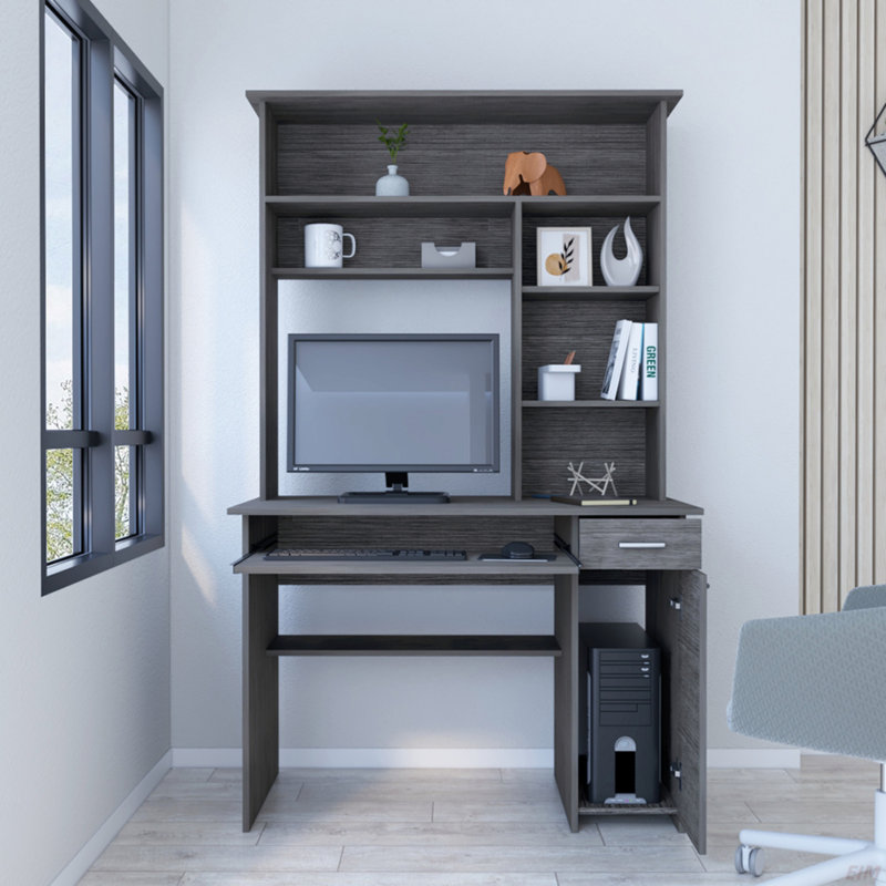 Bureau d'ordinateur Acequia, Bureau (Bureau), Gris