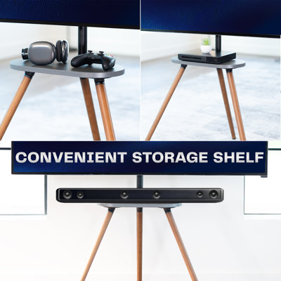 VIVO Artistic Easel 43" to 65" Screen Studio TV Tripod Adjustable Floor Stand with Shelf (STAND-TV65A-S)