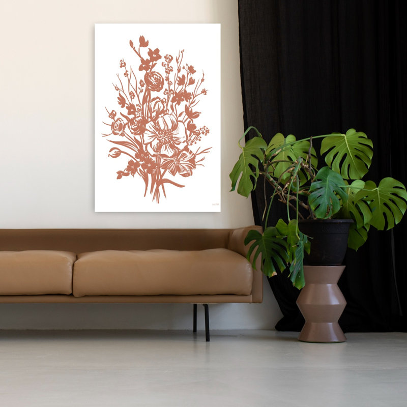 Art floral contemporain, H 48 po x l 32 po