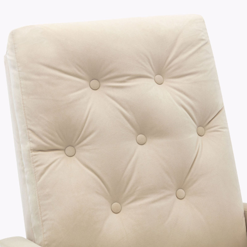 Chaise berçante rembourrée capitonnée Faymon, Beige