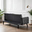 Canapé 3 places moderne gris foncé foncé, canapé-lit pliant capitonné en velours avec porte-gobelets, peu encombrant pour les petites pièces.-962016976