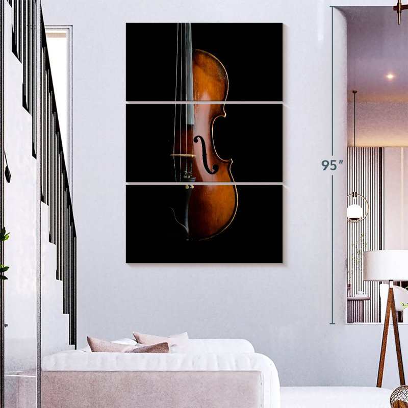 Abarca Shiny Violin On Black, 74" H x 48" W