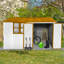 Abri de jardin en métal 10 pi x 8 pi avec rangement blanc et jaune avec fenêtre-119307022-119307025