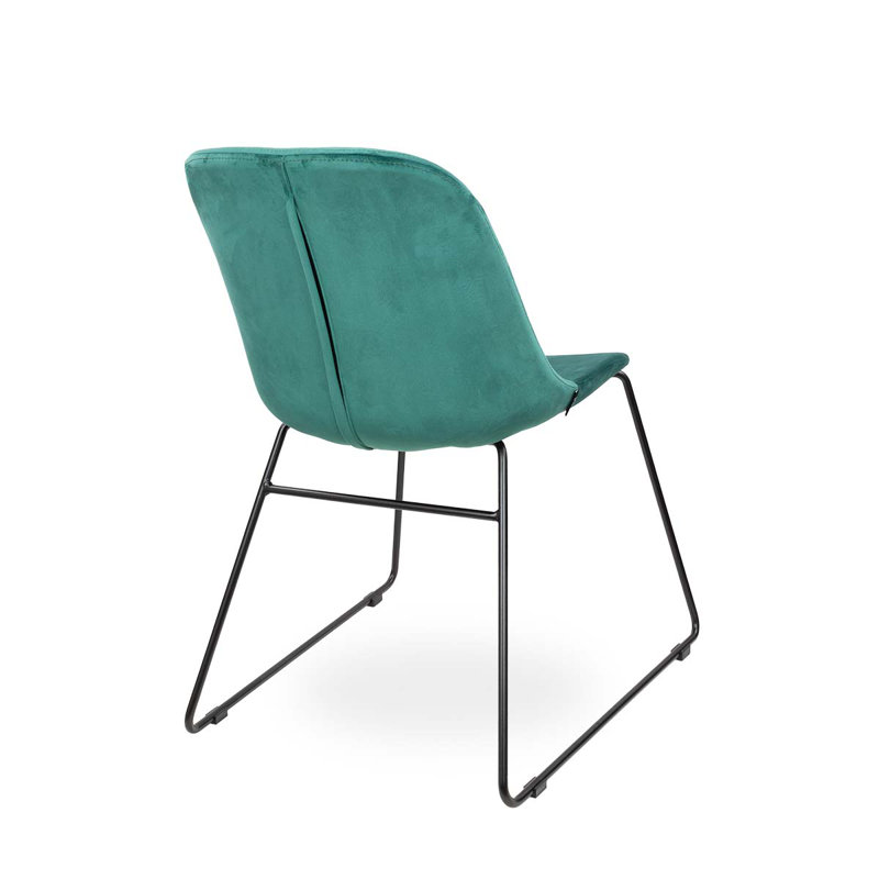 43cm H Velvet Upholstered Side Chair, Green