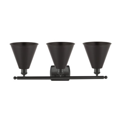 Éclairage pour meuble-lavabo noir mat à 3 lumières Aneika