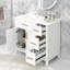 Meuble-lavabo 36 po en bois massif avec lavabo, armoire avec deux portes et trois tiroirs